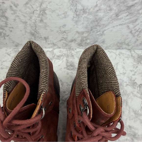 AETREX Aubrey Brownish Red Leather Hiking Waterproof Boots Women's US Size 8.5 - Picture 9 of 16